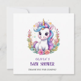 Unicorn babydusch tack kort