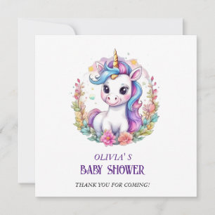Unicorn babydusch tack kort