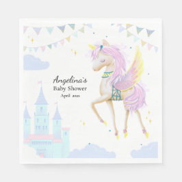 Unicorn-babyduschar pappra servetter. pappersservett