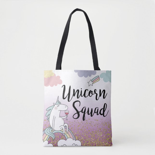 Unicorn Bachelorette Tote Tygkasse (Framsida)