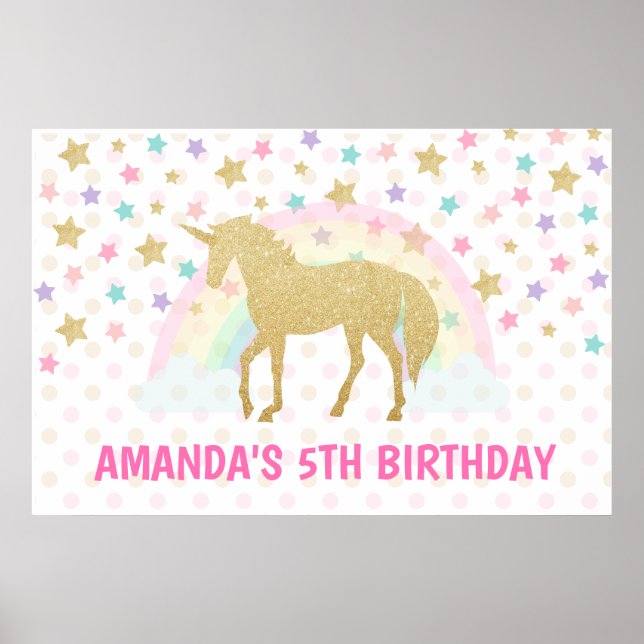 Unicorn BackDrop, Unicorn Birthday Poster (Framsidan)