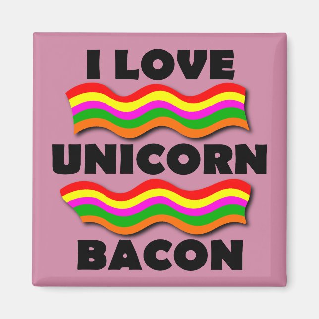 Unicorn Bacon Funny Fridge Magnet-kylare Magnet (Framsidan)