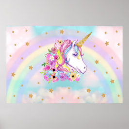 Unicorn-bakgrundsdroppar poster