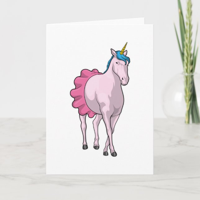 Unicorn Ballerina Ballet Kort (Framsida)
