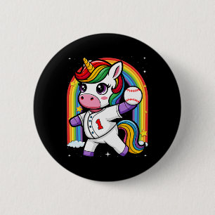 Unicorn Baseball Rainbow Baseball Älskare I Unicor Knapp