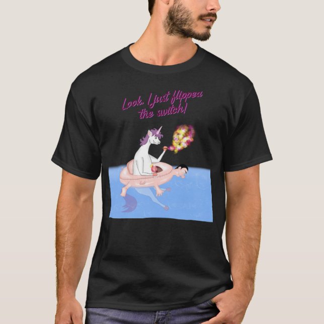 Unicorn bassäng hipster lustiga vinstockar t shirt (Framsida)
