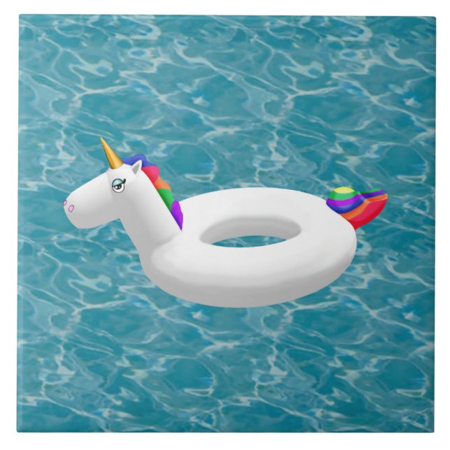 Unicorn bassäng to on turcoise vatten kakelplatta (Framsidan)