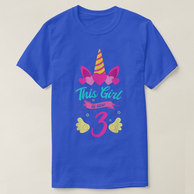 Unicorn Bday Party 3 Firande Thre T Shirt (Design framsida)