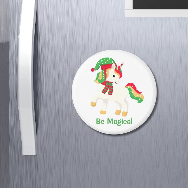Unicorn be Magic Cute Jul Unicorn Girly Magnet (Skapare uppladdad)