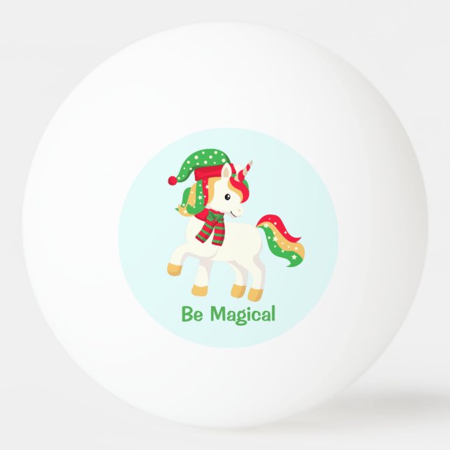 Unicorn be Magic Cute Jul Unicorn Girly Pingisboll (Framsidan)