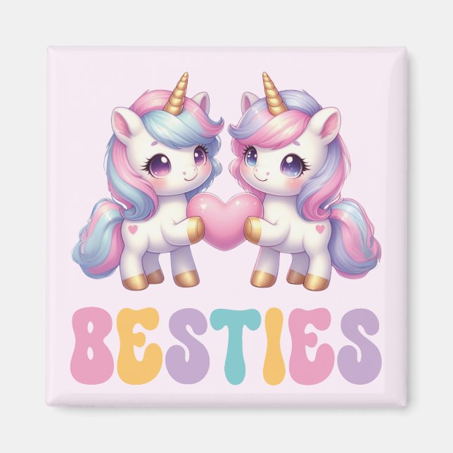 Unicorn Besties Best Friends Forever Magnet (Framsidan)