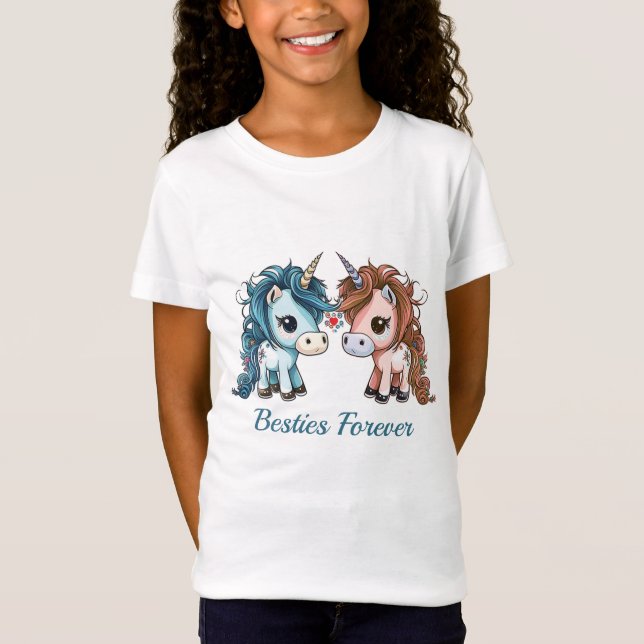 Unicorn Besties Forever T-Shirt (Framsida)