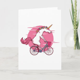 Unicorn Bicycle blank inuti tillfällen Helgkort