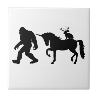 Unicorn, Bigfoot, Jackalope Kakelplatta