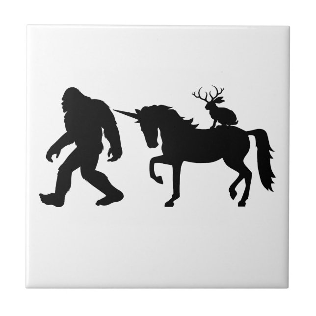Unicorn, Bigfoot, Jackalope Kakelplatta (Framsidan)