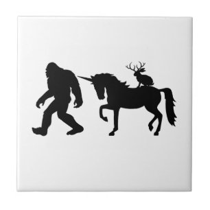 Unicorn, Bigfoot, Jackalope Kakelplatta
