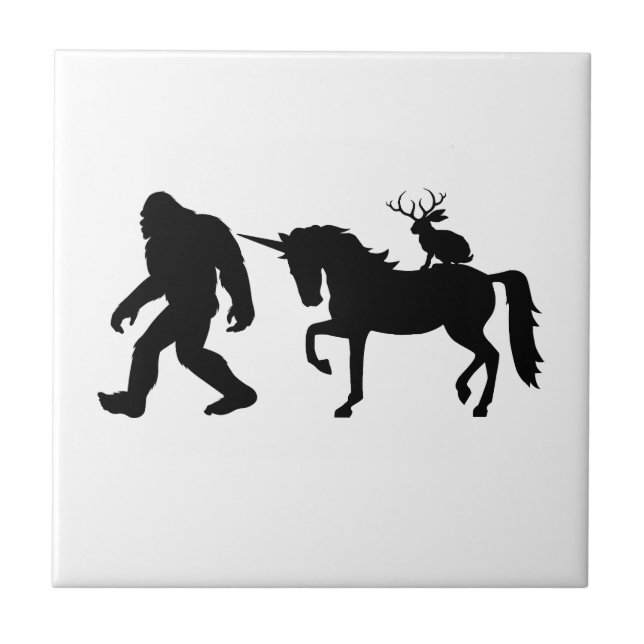 Unicorn, Bigfoot, Jackalope Kakelplatta (Framsidan)