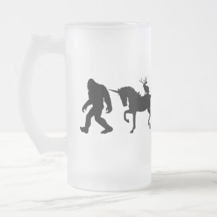 Unicorn, Bigfoot och Jackalope Frostat Ölglas