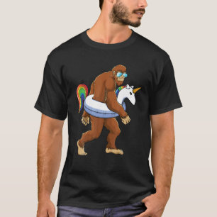 Unicorn Bigfoot Sasquatch Bassäng Party Boys Girls T Shirt