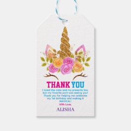 Unicorn Birthday 1 Birthday Party Presentetikett