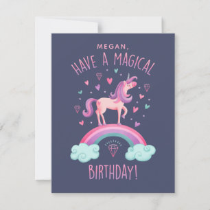 Unicorn Birthday Anteckningskort