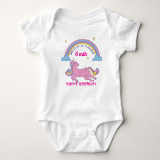 Unicorn Birthday Baby Bodydress - Anpassat namn oc T Shirt