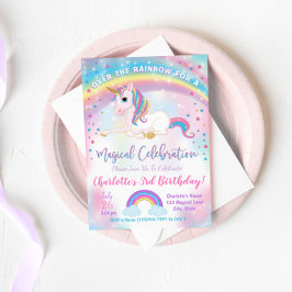 Unicorn Birthday bjudande, Unicorn Party Inbjudan