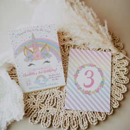 Unicorn Birthday bjudande, Unicorn Party Inbjudan
