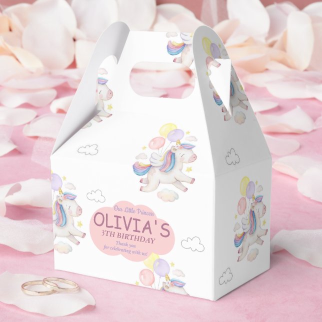 Unicorn Birthday Favor Box för Girls Party Presentaskar (Bröllop)