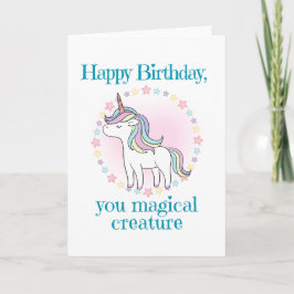 Unicorn Birthday for Girl Kort