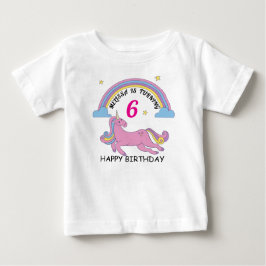 Unicorn Birthday Girl Anpassningsbar Småbarn T-Shi T Shirt