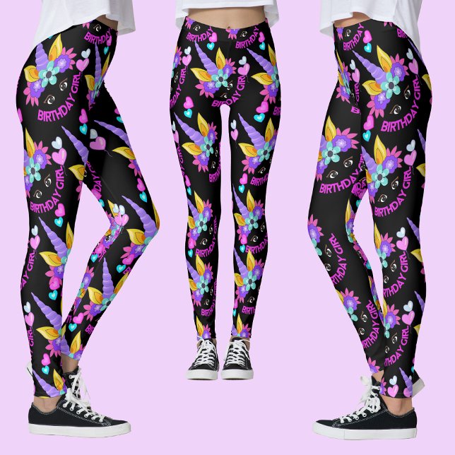 Unicorn, Birthday Girl, Födelsedagsfest Leggings (Skapare uppladdad)