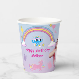 Unicorn Birthday Girl Kopp - Anpassningsbar 8oz Pa