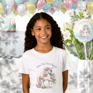 Unicorn Birthday Girl Magic Rainbow Pastel T Shirt