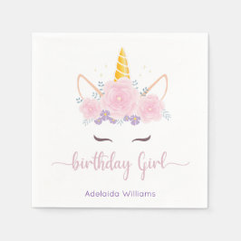 Unicorn Birthday Girl Pappersservett