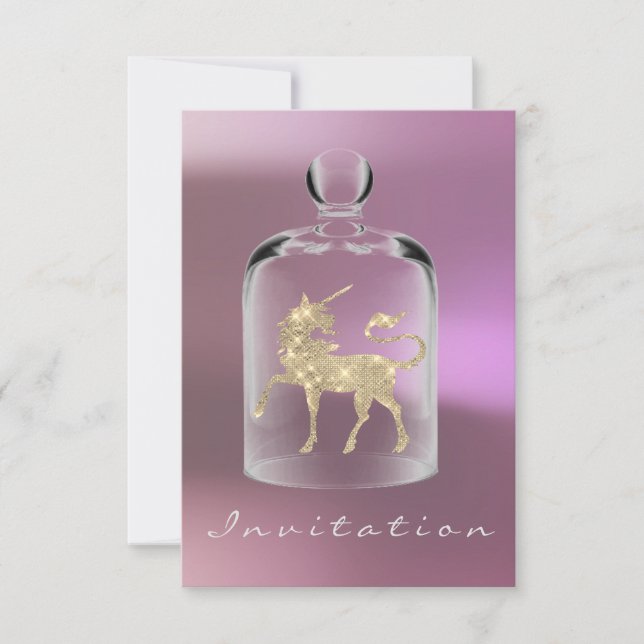 Unicorn Birthday Girls Night Out Party Mauve Spark Inbjudningar (Framsida)