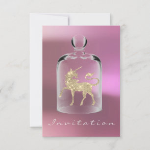 Unicorn Birthday Girls Night Out Party Mauve Spark Inbjudningar