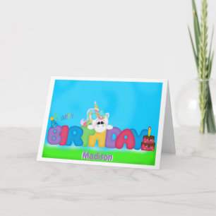 Unicorn Birthday-hälsningskort Kort