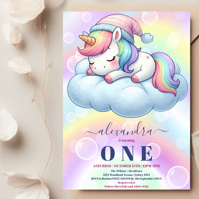 Unicorn Birthday-inbjudan 1:a Inbjudningar (Skapare uppladdad)