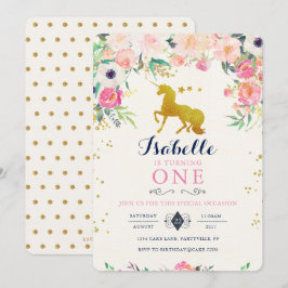 Unicorn Birthday-inbjudan Inbjudningar