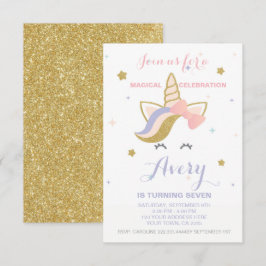 Unicorn Birthday-inbjudan Inbjudningar
