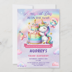 Unicorn Birthday-inbjudan Inbjudningar