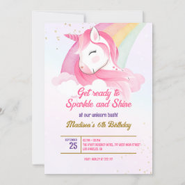 Unicorn Birthday-inbjudan Inbjudningar