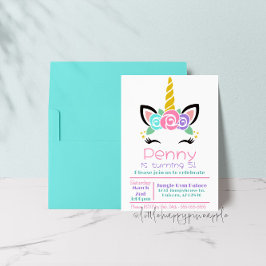 Unicorn Birthday-inbjudan Inbjudningar