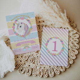 Unicorn Birthday-inbjudan Inbjudningar