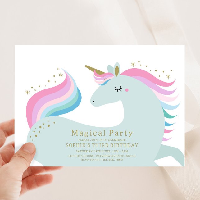 Unicorn Birthday-inbjudan Inbjudningar (Skapare uppladdad)