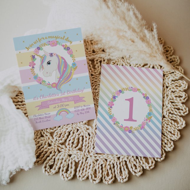 Unicorn Birthday-inbjudan Inbjudningar (Skapare uppladdad)
