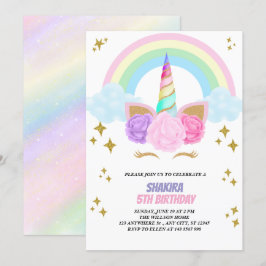 Unicorn Birthday Inbjudningar
