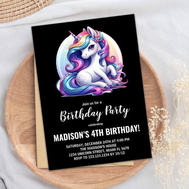 Unicorn Birthday-inbjudningar Inbjudningar (Unicorn Birthday Invitations)