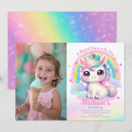 Unicorn Birthday Invitation Inbjudningar
